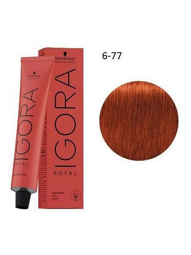 Краска для волос темный русый медный экстра - Schwarzkopf Igora Royal 6-77